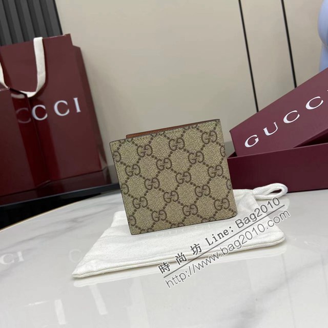 Gucci專櫃古馳最新款Emblem系列雙折錢包男士短夾錢包 jh2694型號：821200